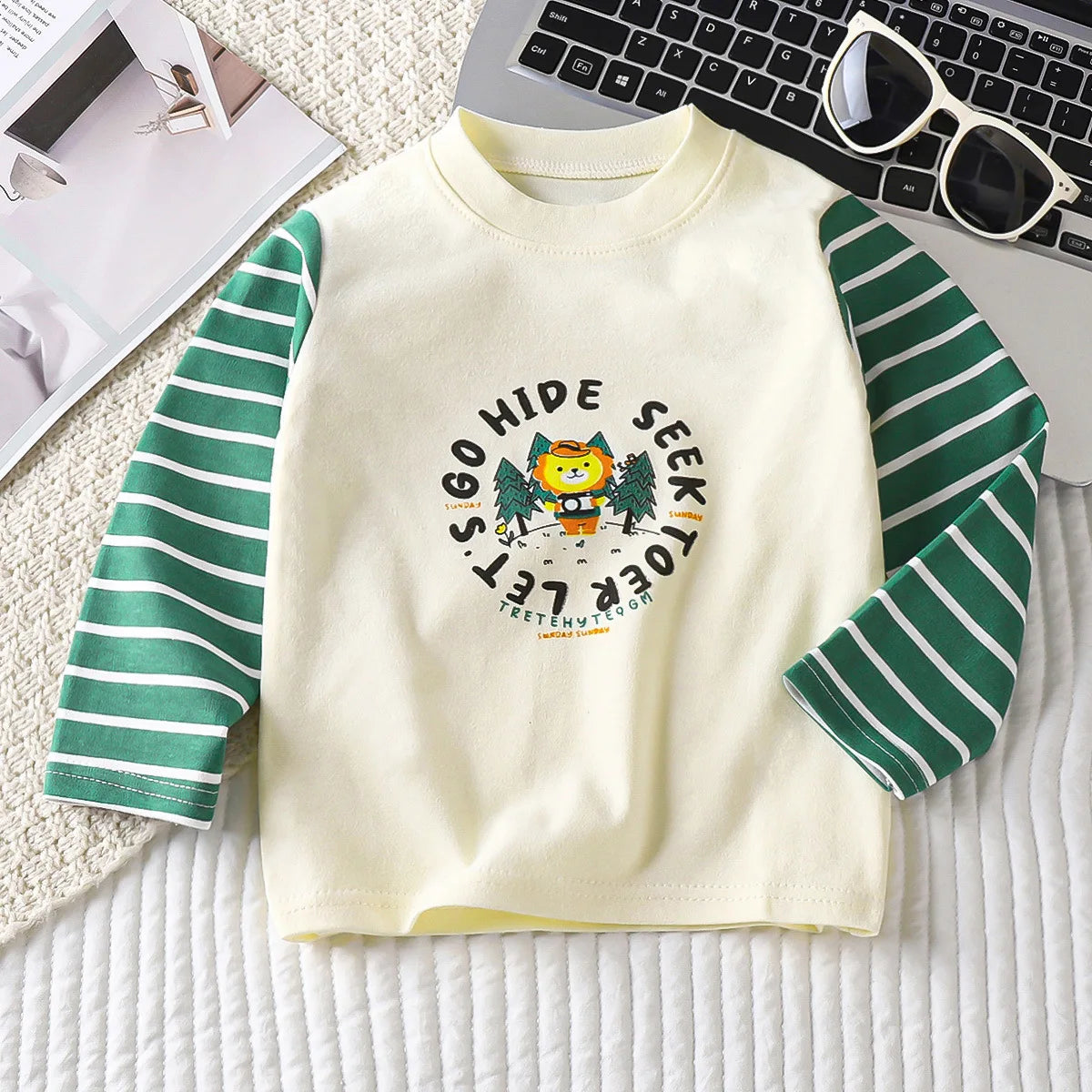 Cartoon Kids Long Sleeve Tops Cute  Dinosaur Children T-shirt Spring Autumn Cotton Clothing Baby Bottoming Shirt