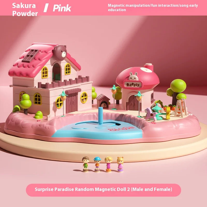 Children's Magnetic Surprise Park, Playing Home Toys, Puzzle Puzzle, Parent Child Interaction Simulation Castle, Girl's Birthday