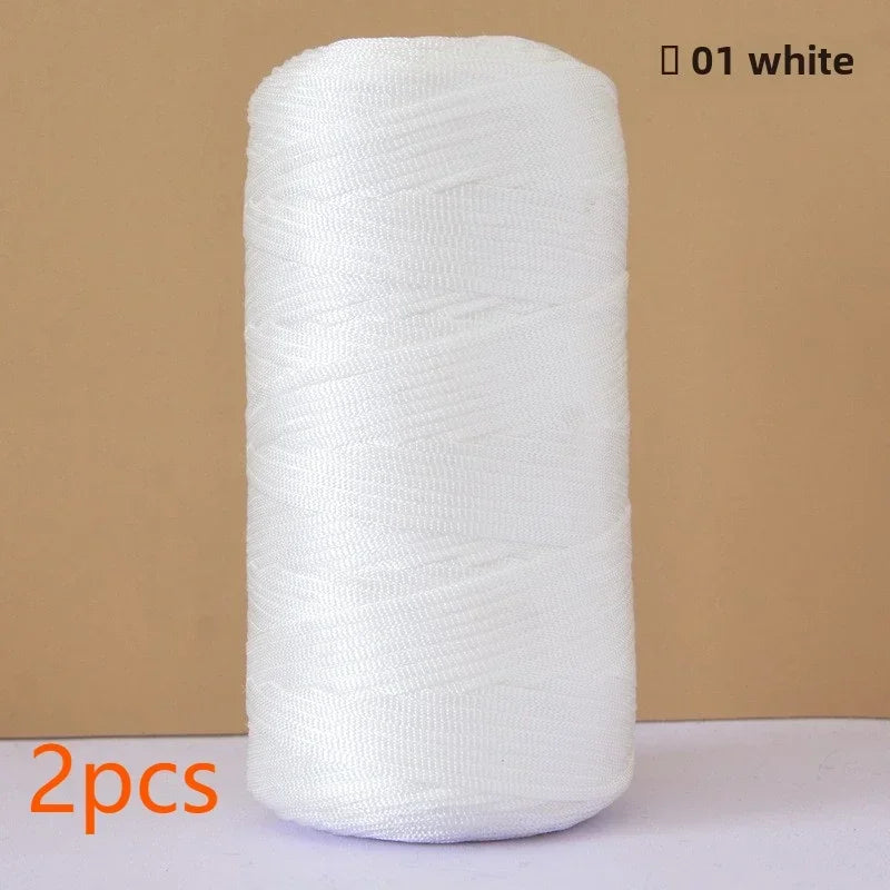 2Pcs 500g ice silk bright cotton and linen thread 500g personalized hand-woven crocheted DIY available hook bag hat seat cushion