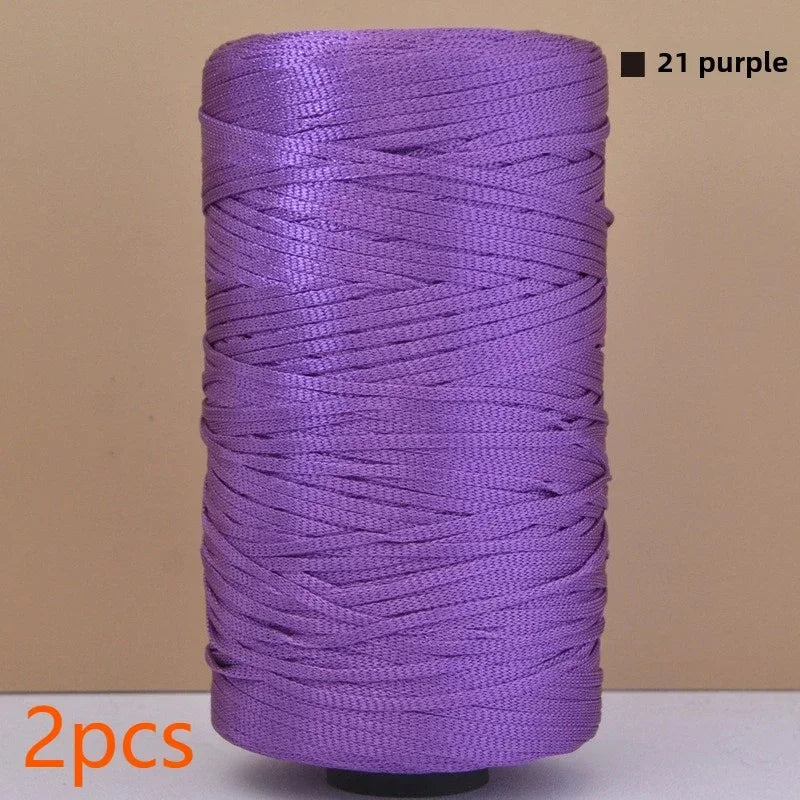 2Pcs 500g ice silk bright cotton and linen thread 500g personalized hand-woven crocheted DIY available hook bag hat seat cushion