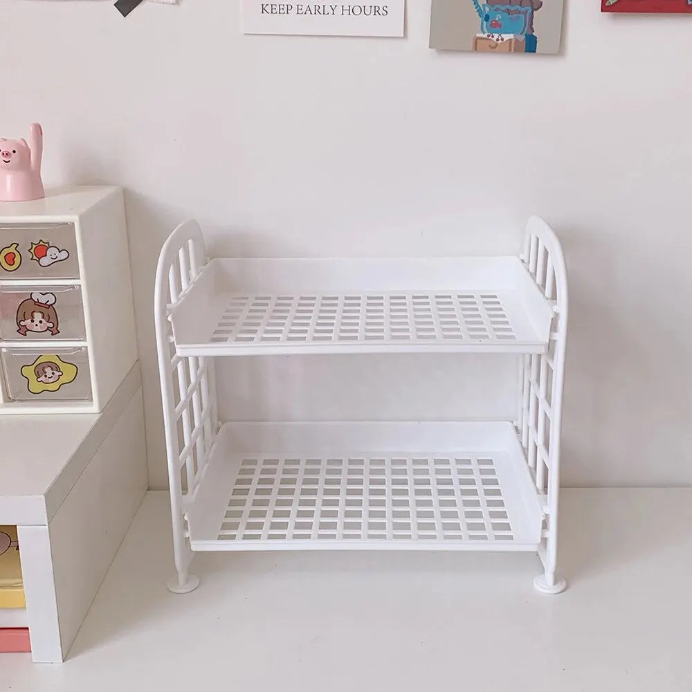 1PC High Appearance Horizontal Desktop Storage Shelf Simple Multi-storey Dormitory Storage Shelf Computer Office Available