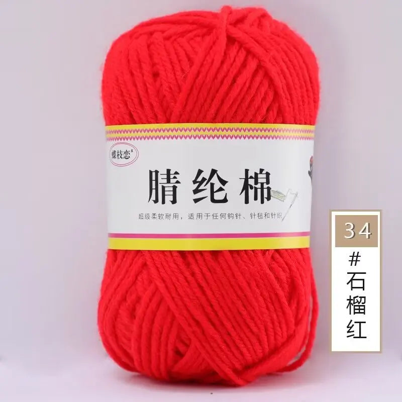 {1Pcs 50g }Acrylic cotton medium and thick thread hand-woven DIY slippers wool ball hook doll seat cushion thread