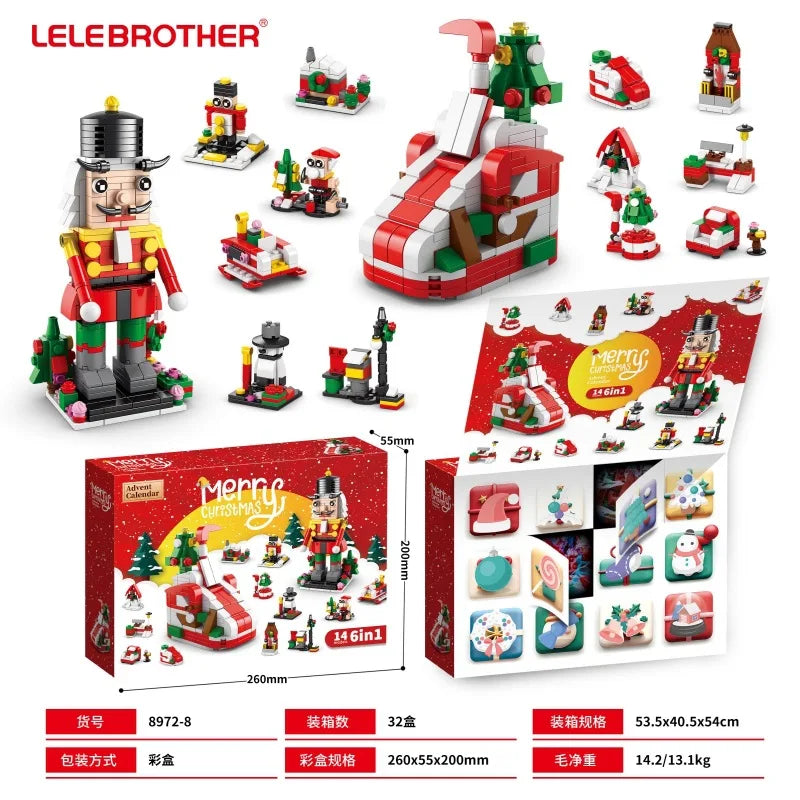 Surprise Christmas Advent Calendar Blind Box Christma Building Blocks Toys Kids Sets Santa Claus Toys Set Children’s Gifts﻿