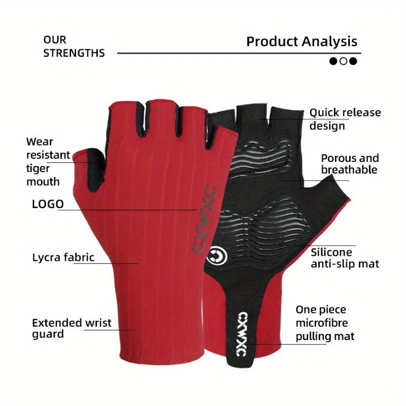 CXWXC Cycling Half Finger Gloves Men Women Breathable Anti-slip Glove Fitness Sport Training Gloves With Extended Wrist Guard