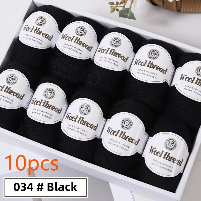 10pcs Australian Wool Yarn [About 500G/10 Balls Per Pack] Soft And Warm Easy to Knit,Sweaters,carves,DIY Knitwear