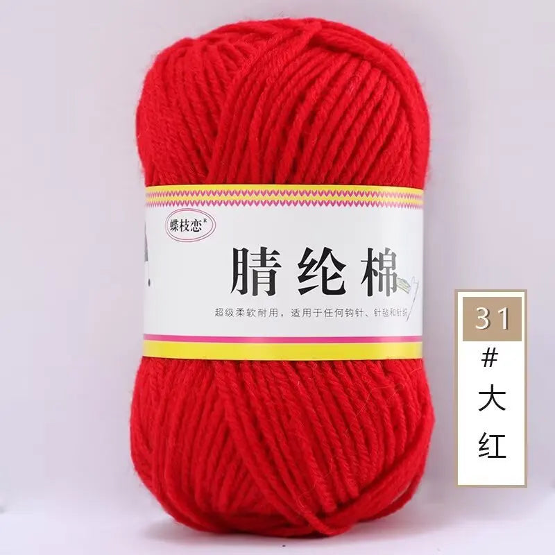 {1Pcs 50g }Acrylic cotton medium and thick thread hand-woven DIY slippers wool ball hook doll seat cushion thread