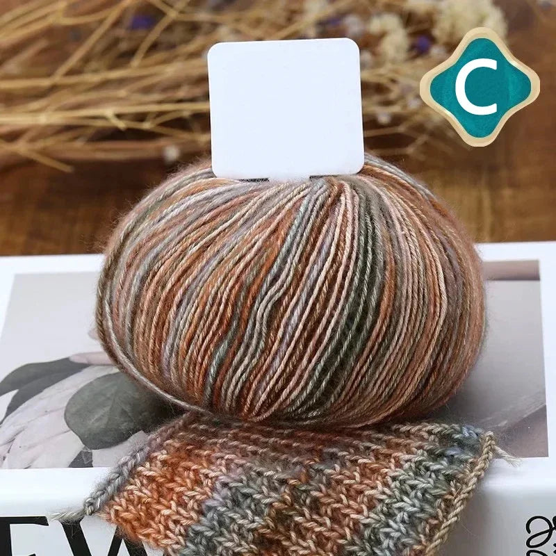 50g/Ball Crochet Knitting Combed Cotton Gradient Yarn Soft Milk Wool Yarn For Scarf Sweater Hat Clothing DIY Needlework Thread