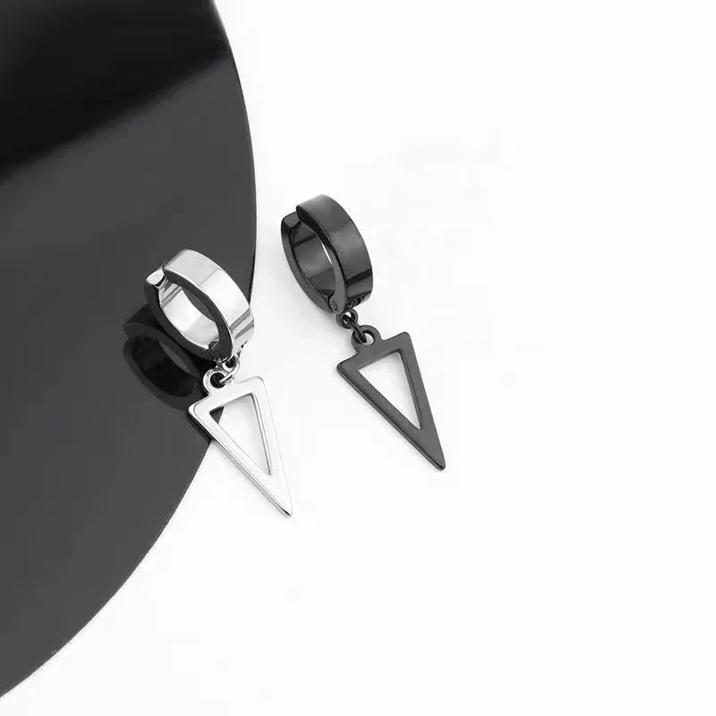 1 Pcs New Clip On Hoop Earrings For Men Women Stainless Steel Fake Non Piercing  Earring Without Ear Holes Black Huggie Hoop