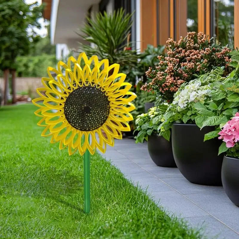 3D Print Sunflower Wind Spinner Sunflower Yard Spinners Heavy Duty Waterproof Weatherproof For Garden Decoration