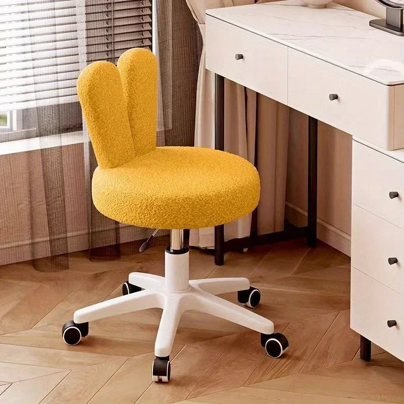 Rabbit Ear Makeup Chair Cream Wind Lamb Fleece Chair Bedroom Computer Back Chair Nail Shop Cartoon Lifting Dressing Stool