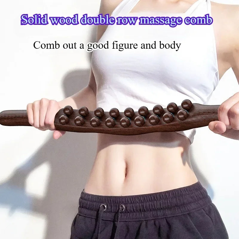 Suitable for the whole body, a massage stick made of carbonized oak wood can promote muscles and massage the abdomen