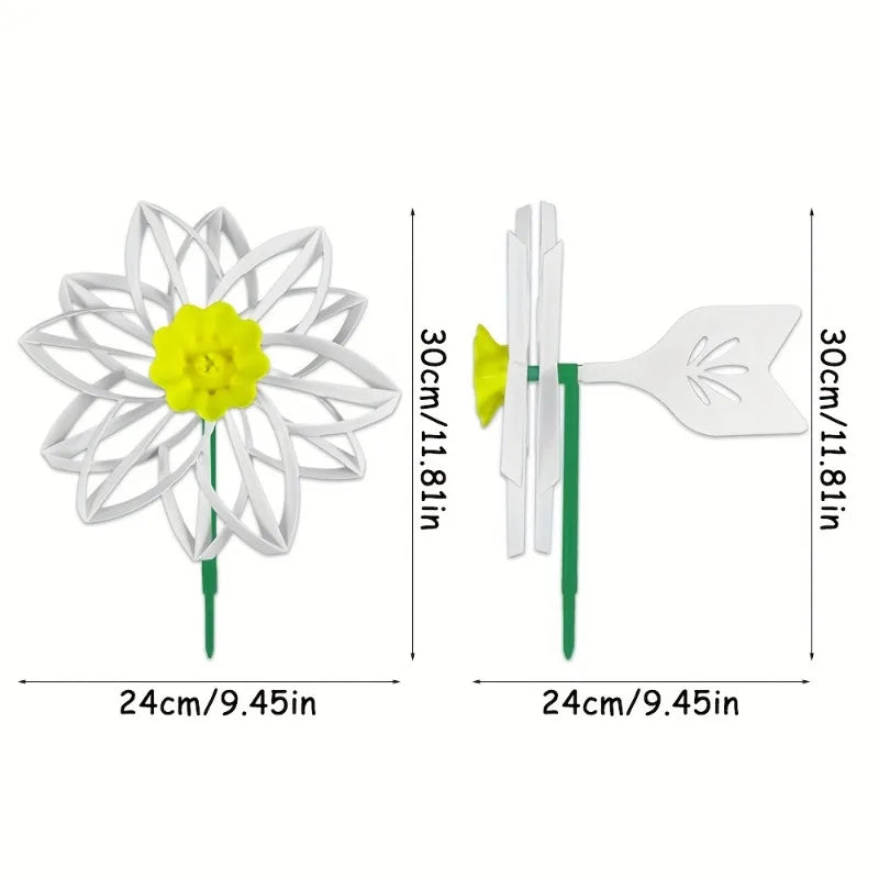 3D Print Sunflower Wind Spinner Sunflower Yard Spinners Heavy Duty Waterproof Weatherproof For Garden Decoration