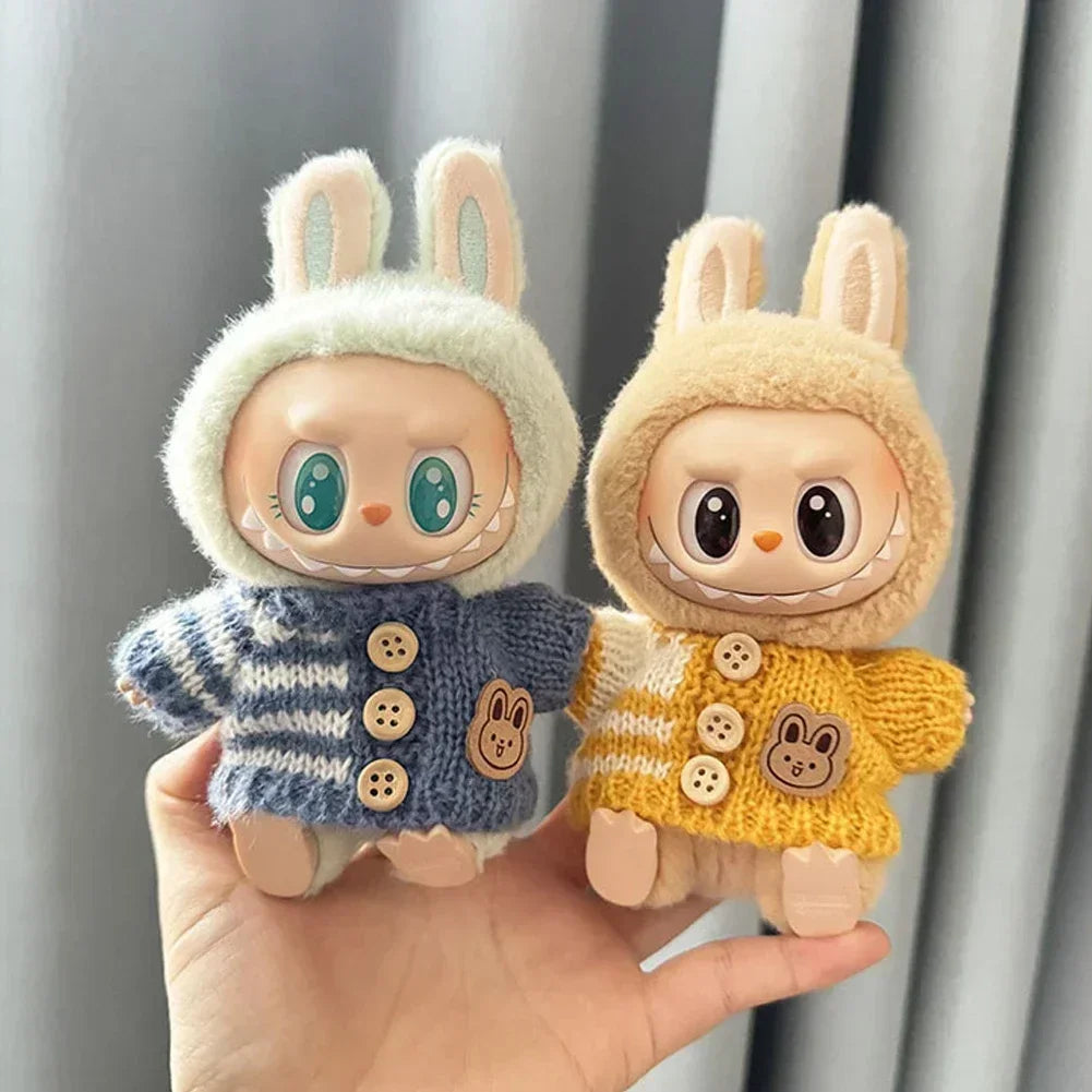 Labubu V1v2,Clothing, Seat Suit, Scarf, Bag, Doll Accessories, Cute Decoration, 15-17 cm