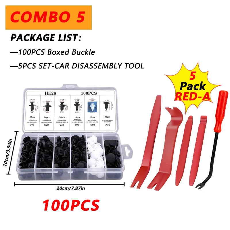 100pcs Auto Fastener Clip Kit