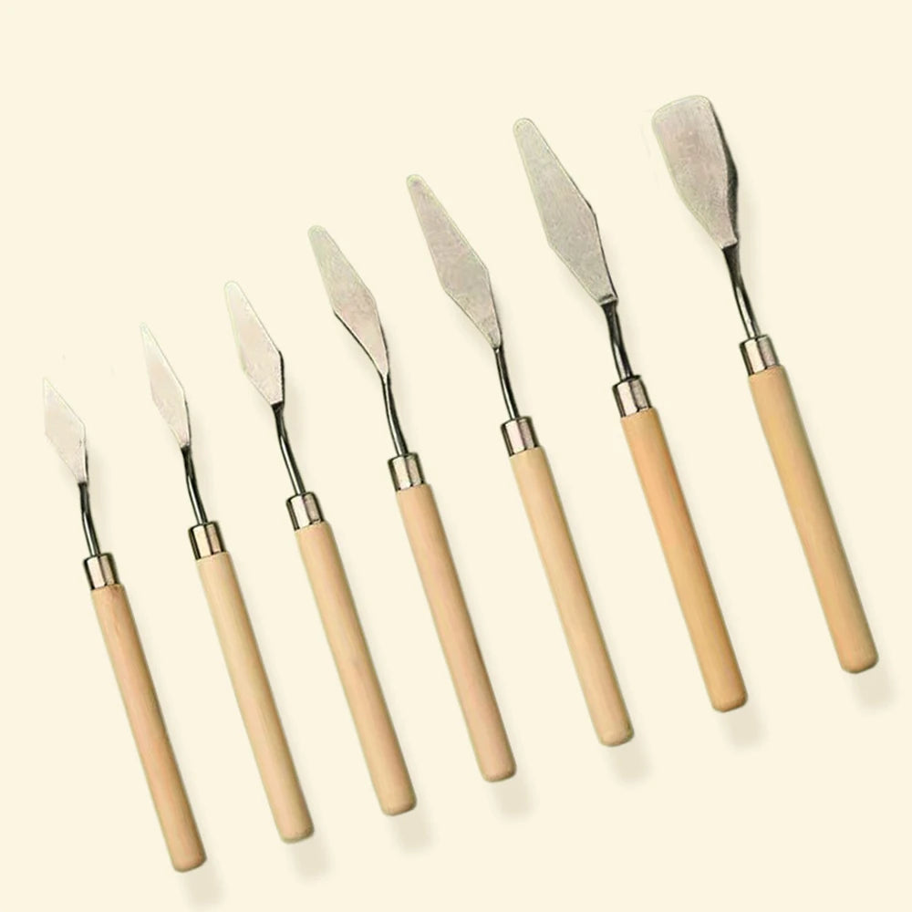 1Set/3Set Oil Painting Scraper Set Paint Wood Handle Palette Knife Art Gouache Paint Painting Scraper