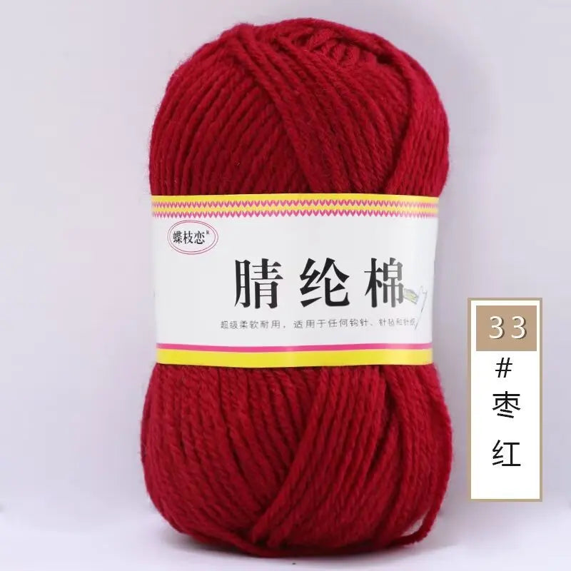 {1Pcs 50g }Acrylic cotton medium and thick thread hand-woven DIY slippers wool ball hook doll seat cushion thread