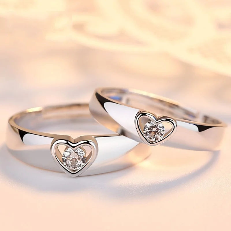 New Zircon Heart Matching Ring