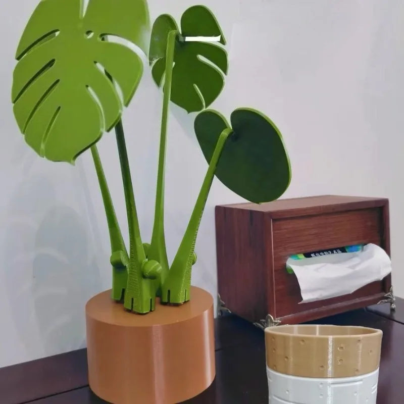 Monstera coaster plant turtle bamboo coaster plant with magnet 3D printing cross-border explosion