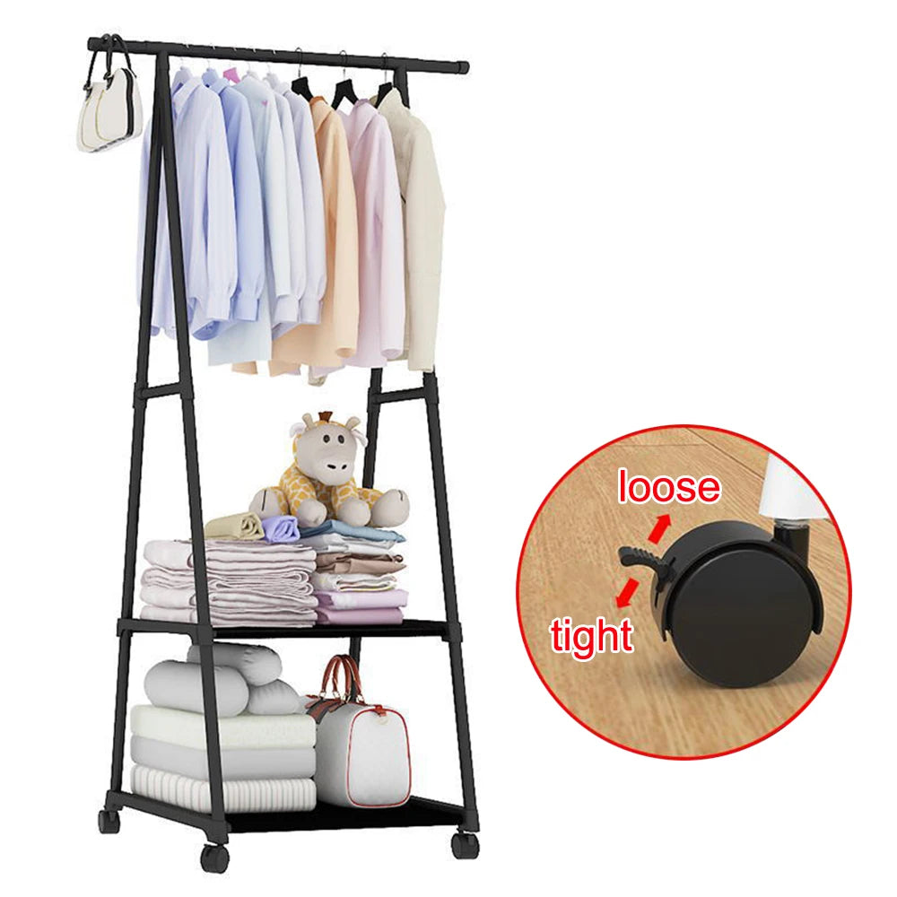 1PC Floor-Mounted Thick Triangular Hat Rack, Clothes Drying Rack, Household Hanging Clothes Rack, Storage Frame