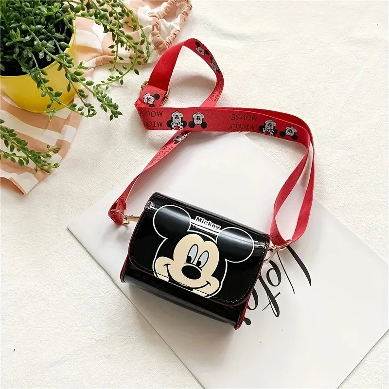 1pc cartoon sewn crossbody bag, zipper handbag and cartoon sewn coin purse from Disney Disney, Mickey and Minnie