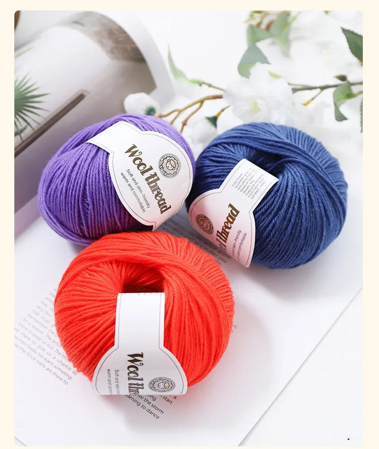 10pcs Australian Wool Yarn [About 500G/10 Balls Per Pack] Soft And Warm Easy to Knit,Sweaters,carves,DIY Knitwear