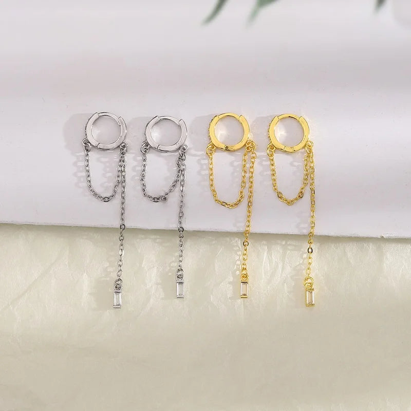 Fashion Tassel Hoop Pendant Earrings