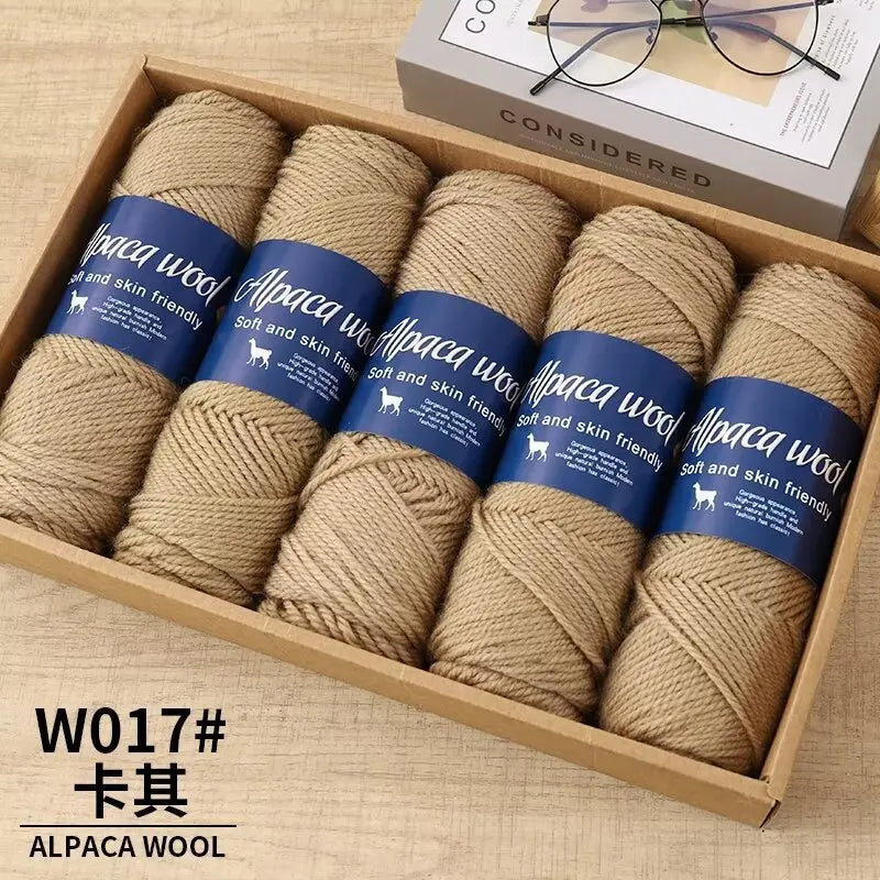 5pcs Camel wool needle thread, comfortable and soft to the touch, hand-woven scarves and other DIY medium and thick wool balls