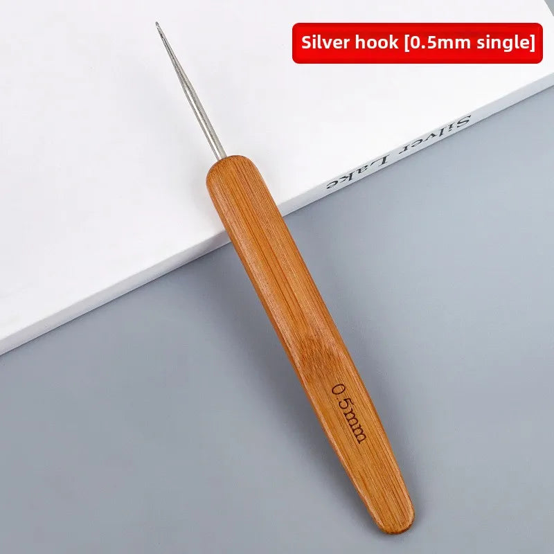 Full set of bamboo handle crochet bamboo crochet wool hook hand knitting tools sweater needle round head carbonized crochet