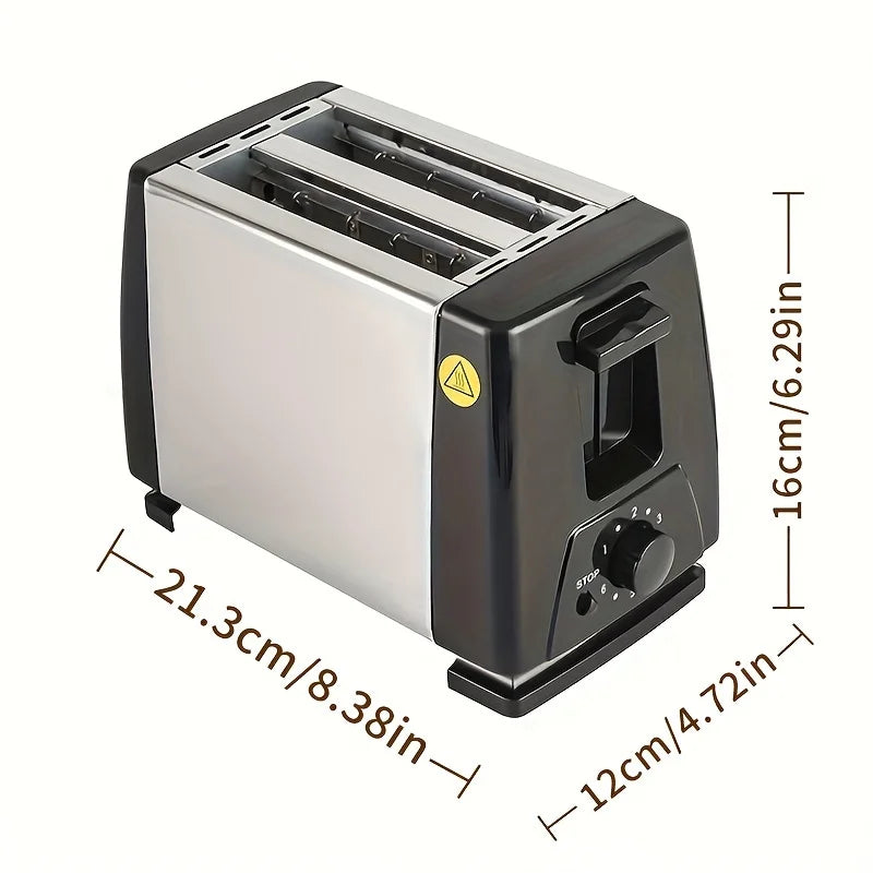 1pc 2-Slice Toaster Stainless Steel Toaster Home Toaster Breakfast Sandwich Maker Kitchen Stuff Clearance Kitchen Accessories