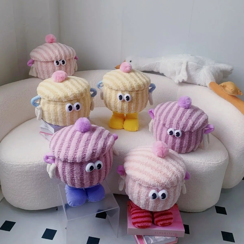 Cartoon monster storage box storage doll cosmetics weaving girl heart cute snacks sundries desktop finishing