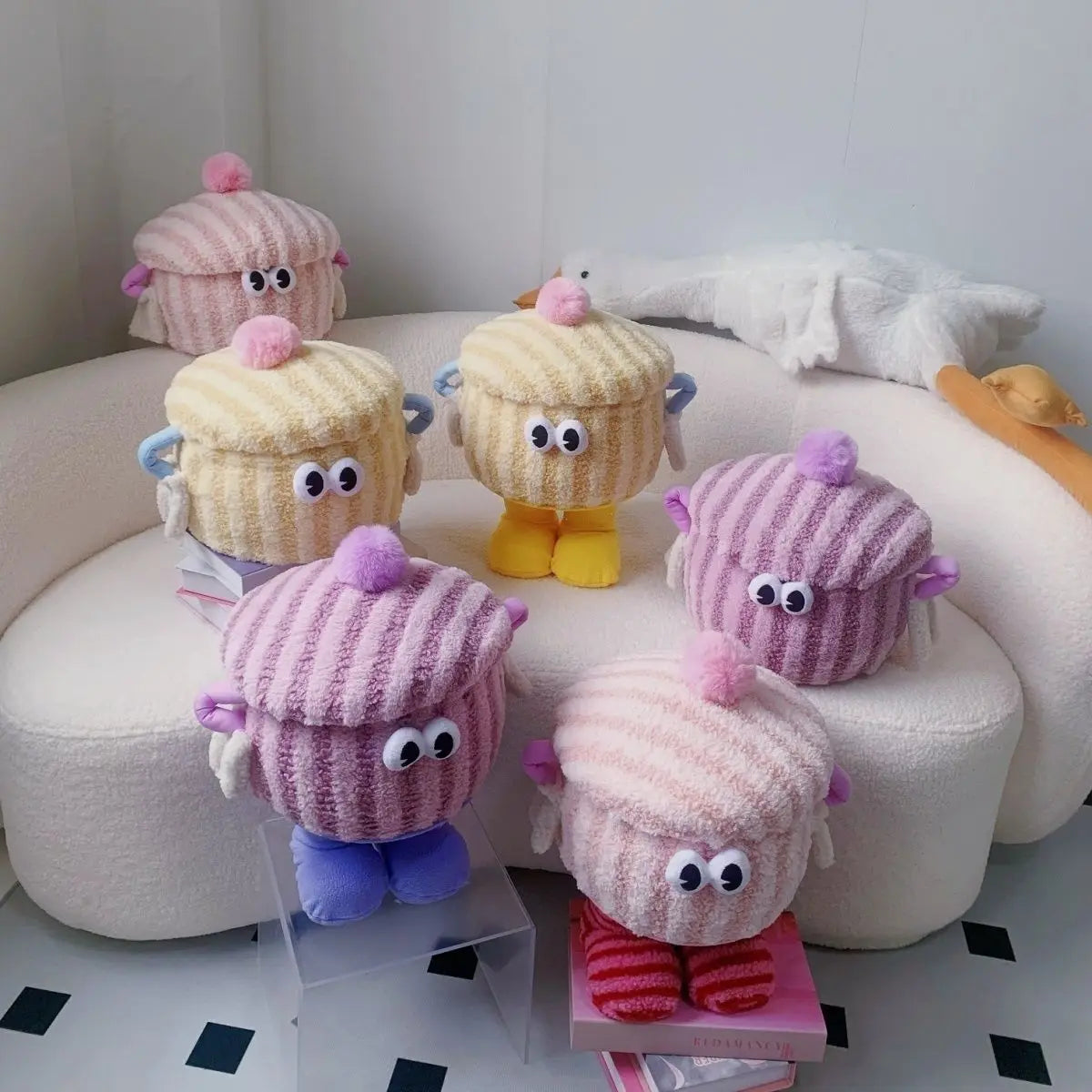 Cartoon monster storage box storage doll cosmetics weaving girl heart cute snacks sundries desktop finishing