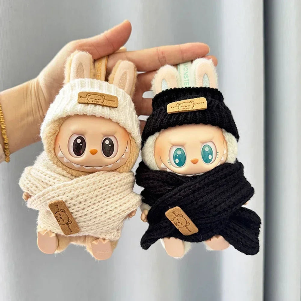 Labubu V1v2,Clothing, Seat Suit, Scarf, Bag, Doll Accessories, Cute Decoration, 15-17 cm