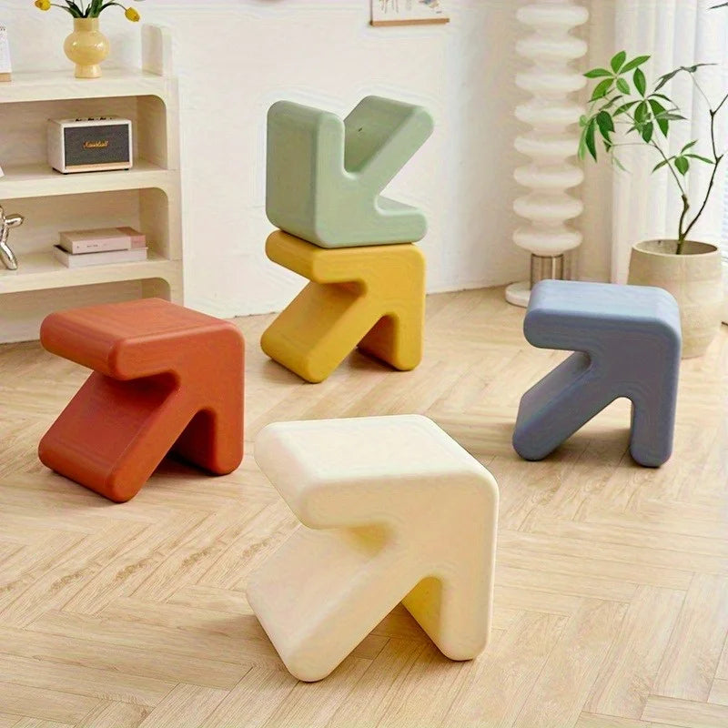 Nordic style creative arrow stool low plastic shoe rack at home door