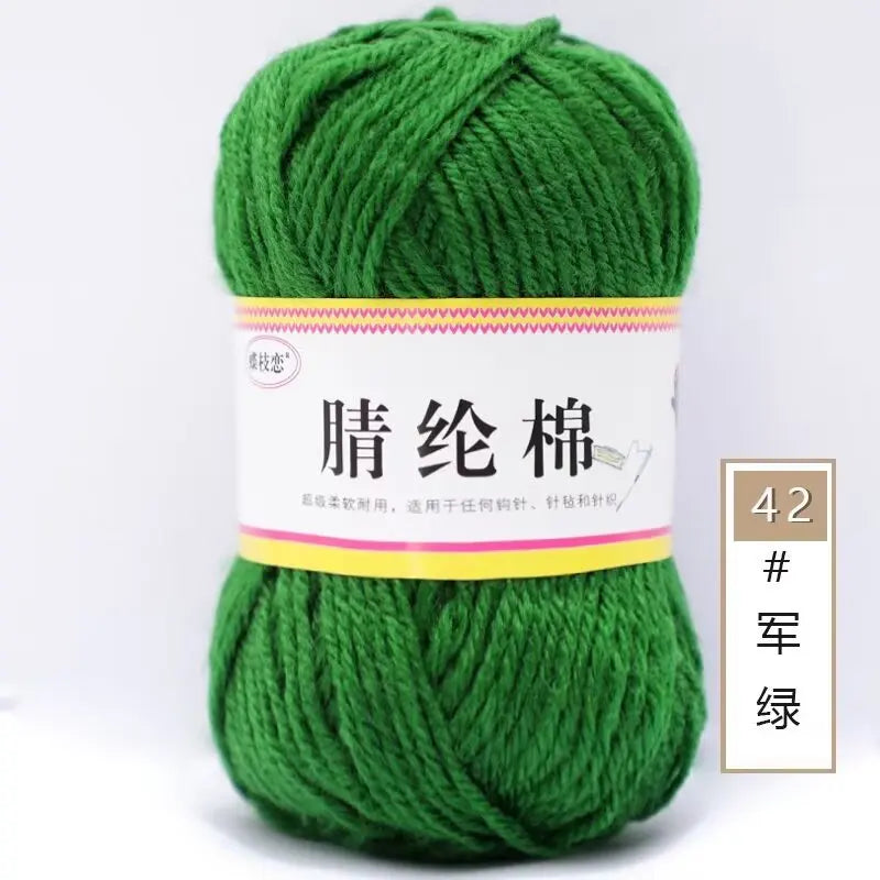 {1Pcs 50g }Acrylic cotton medium and thick thread hand-woven DIY slippers wool ball hook doll seat cushion thread