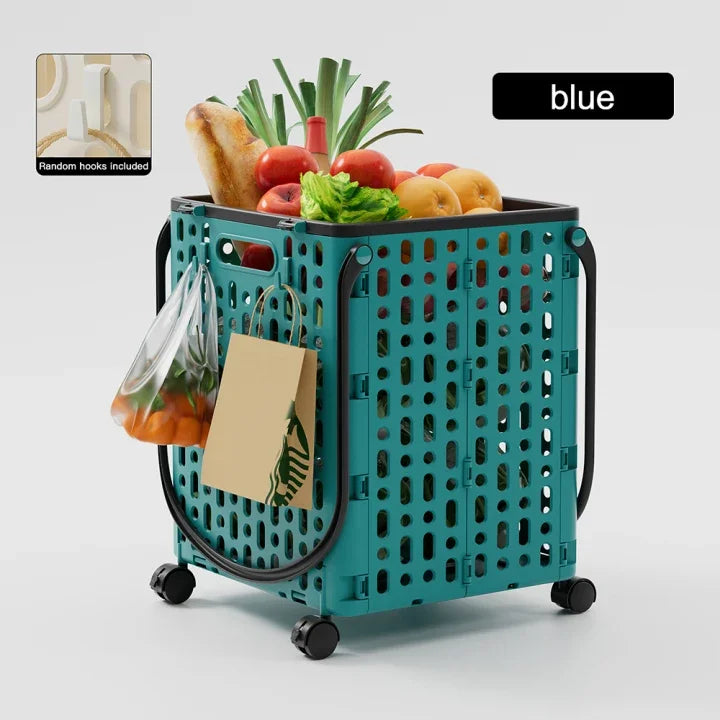 1PC Folding Supermarket Shopping Cart, Household Trolley, Grocery Shopping Cart, Foldable Shopping Cart For Shopping Malls