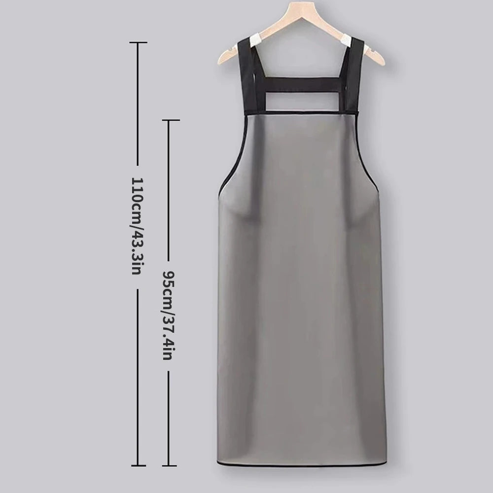 1PC Waterproof Oil-Resistant Apron - Suitable For Household Kitchen Cooking, Dishwashing, And Restaurant Workwear