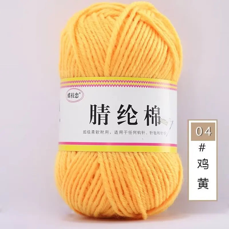 {1Pcs 50g }Acrylic cotton medium and thick thread hand-woven DIY slippers wool ball hook doll seat cushion thread