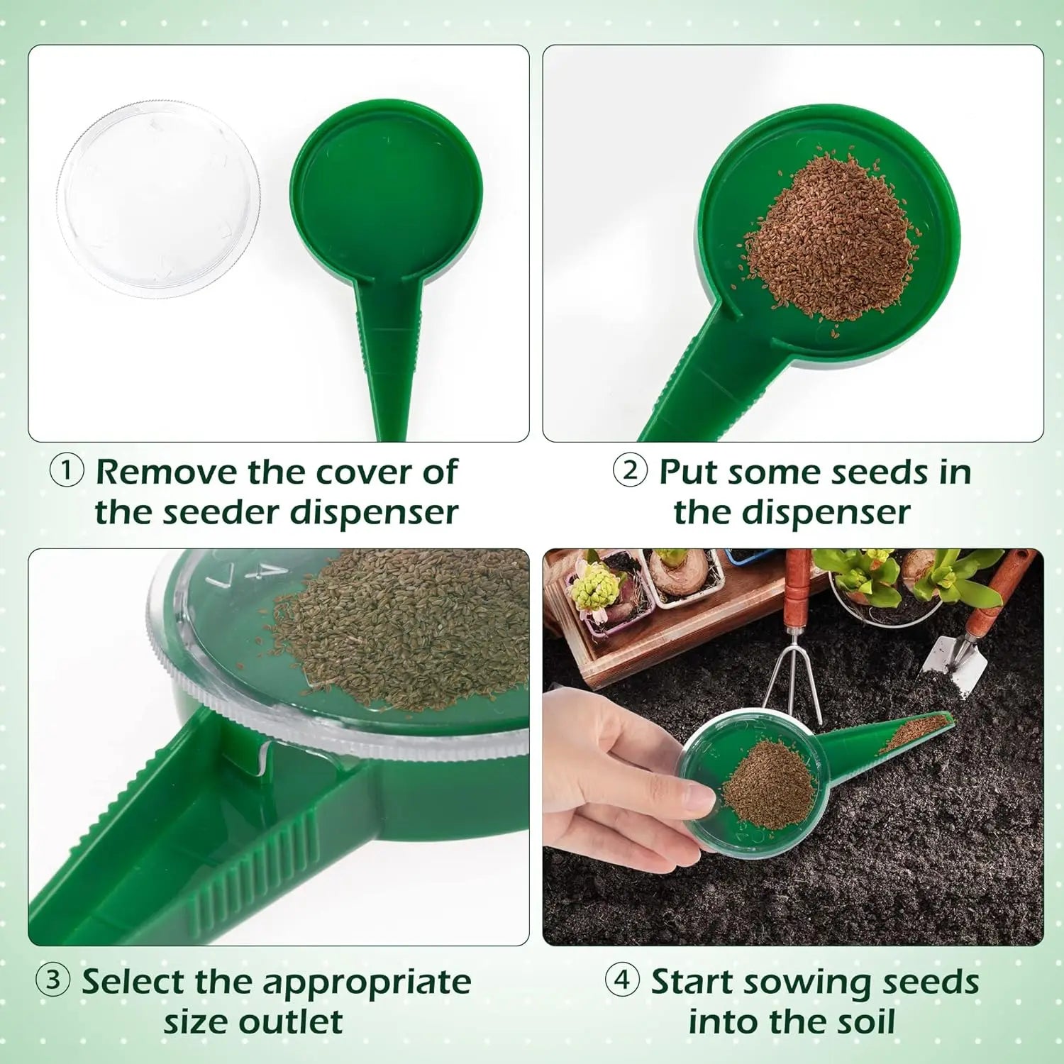 1PC Plant Seed Sower Plant Seeder Garden Multifunction Seeding Dispenser Tools Adapting to Various Sizes of Seeds