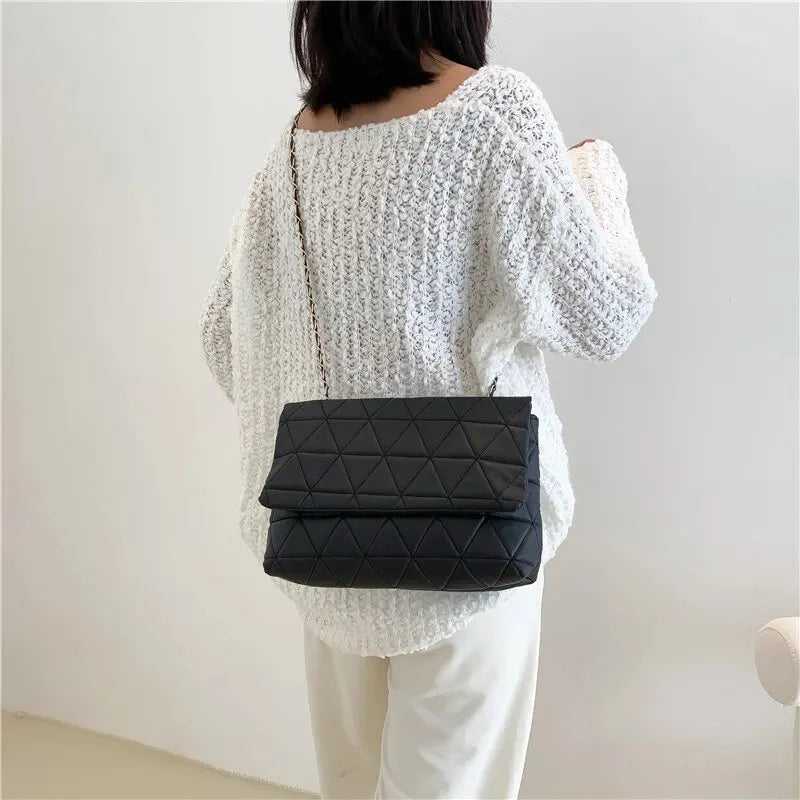 100% Polyurethane Solid Color Chain One-shoulder WOMEN'S Bag Versatile Sewing Small Square Bag Cross-body Bag