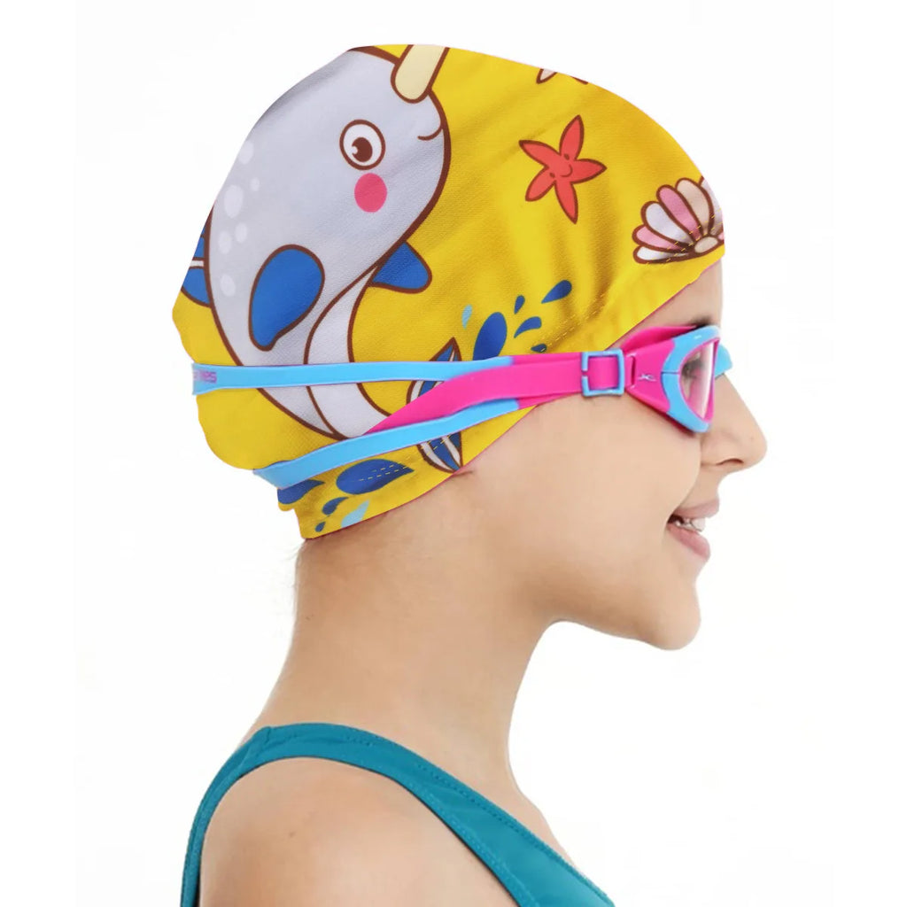 Children's swimming caps Boys and girls do not keep their heads and ears protected Cute swimming caps Baby hat cloth spot