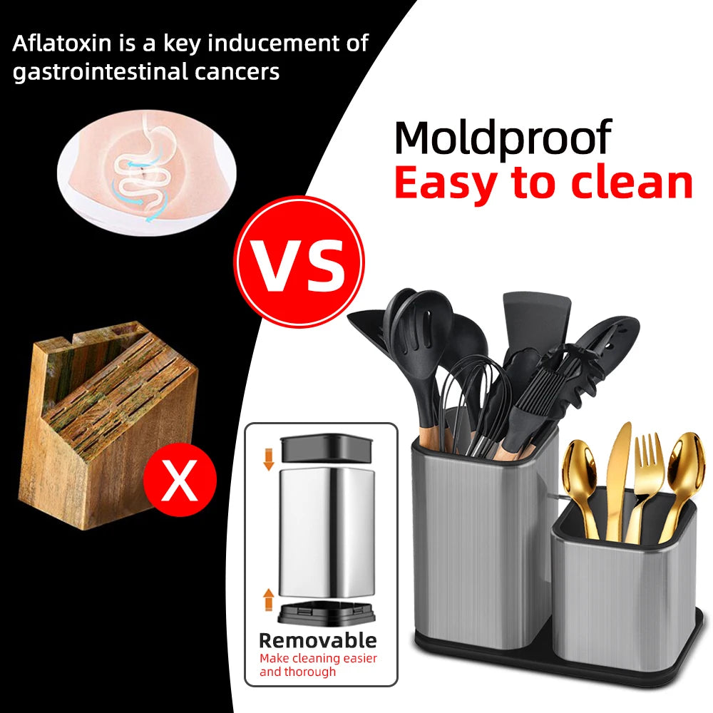 Knife Stand Holder For Kitchen Knife Stainless Steel Knife Holder Stand Cutlery Holder Block High End Kitchen Accessories