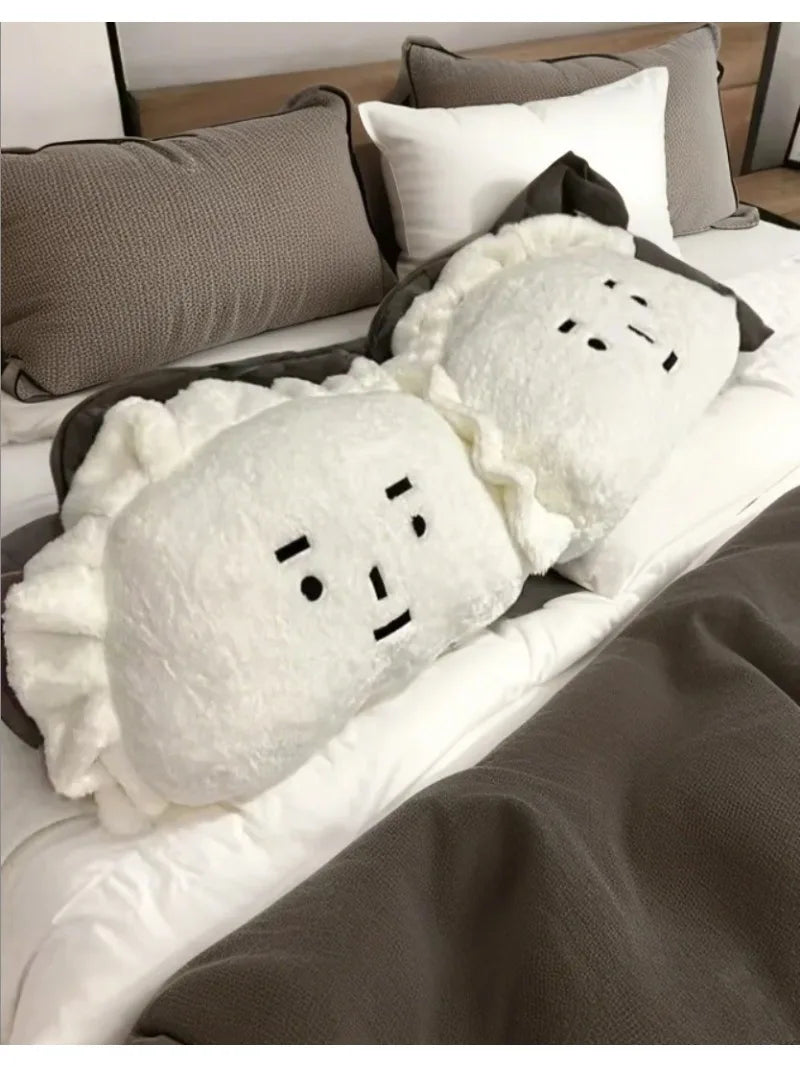 Dumpling Expression Pillow INS Same Style Plush Doll Bedhead Sofa Bedroom Pillow Cushion Dormitory Bed Backrest Gift For Friend