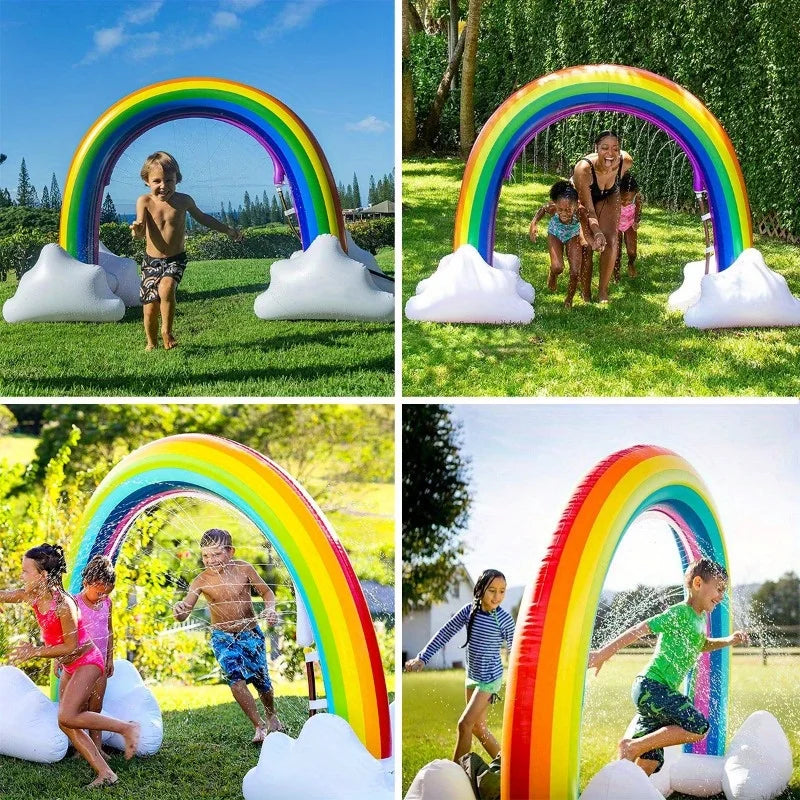 Factory Spot Inflatable Toys PVC Summer Rainbow Arch Outdoor Sprinkler Mat