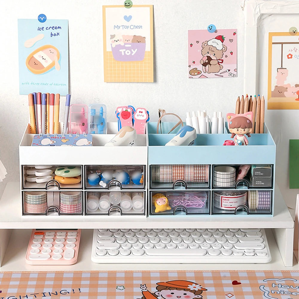 1PC Pen Holder Storage Box - Cute Student Stationery Storage Box - Multi-Functional, Large-Capacity, School Start Storage