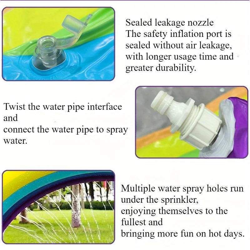 Factory Spot Inflatable Toys PVC Summer Rainbow Arch Outdoor Sprinkler Mat