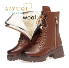 AIYUQI Women Ankle Boots Genuine Leather