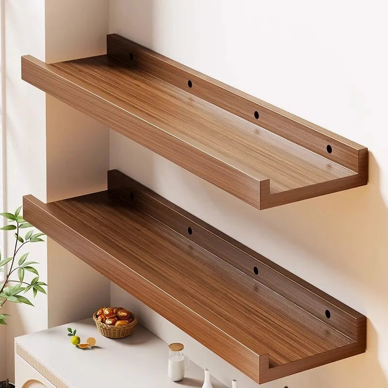 Solid wood wall shelf wall wall wall hanging wall baffle bookshelf living room bedroom shelf wooden board storage rack