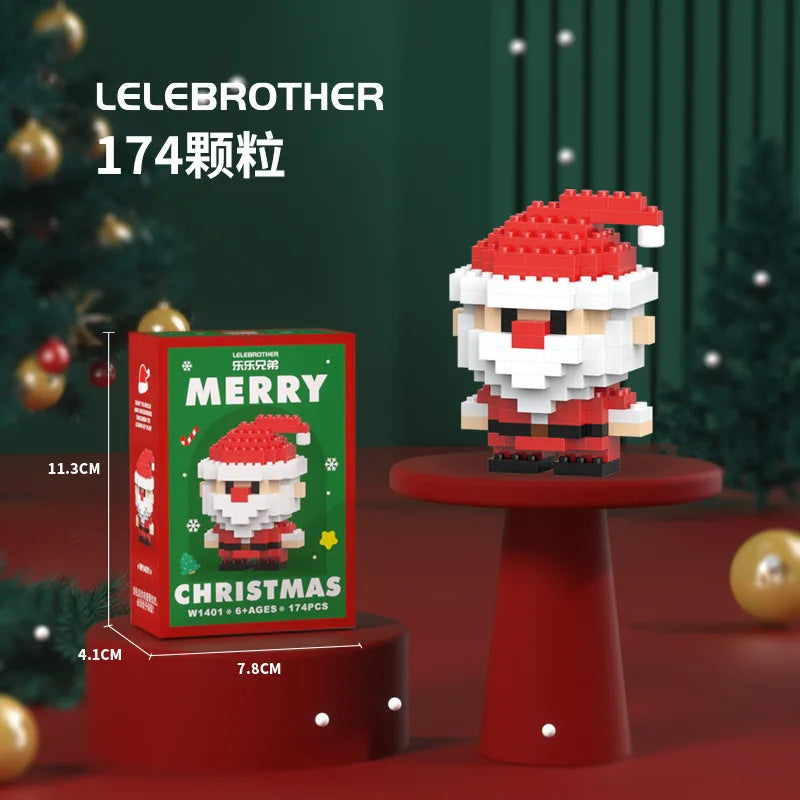 DIY Model Christmas Building Block Santa Claus Snowman Christmas Tree Building Block Toy  Christmas Decoration Party Favours