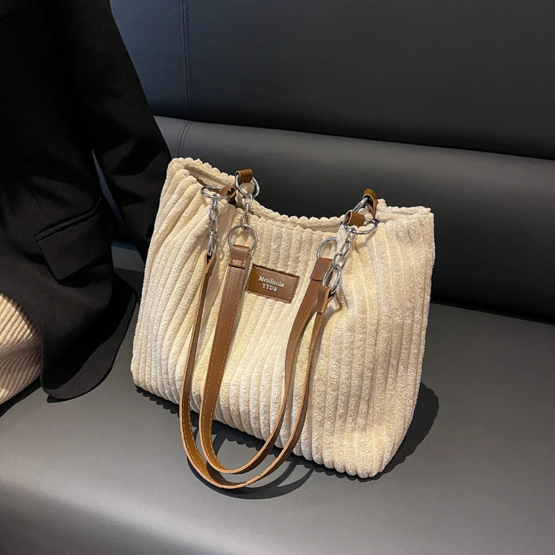 1 Piece of Pure Color Shoulder Bag for Women, Large Capacity Tote Bag, Fashionable Bucket Bag That Can Hold iPad