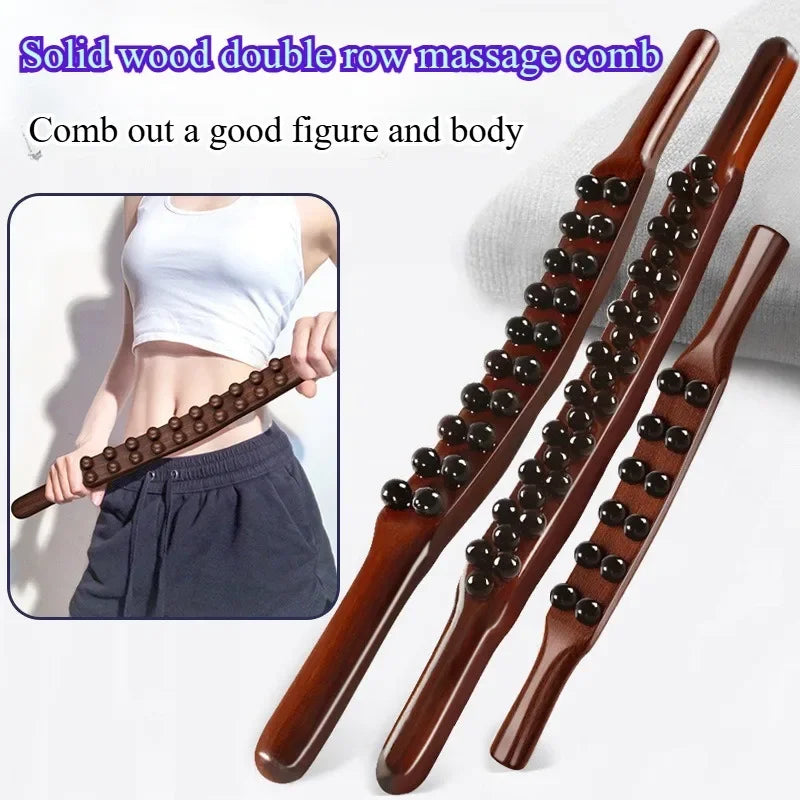 Suitable for the whole body, a massage stick made of carbonized oak wood can promote muscles and massage the abdomen